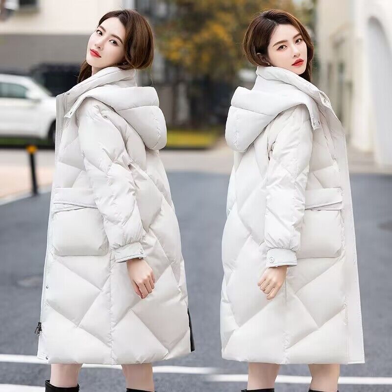羽绒衣新款长款时尚羽绒服羽绒服2023新款冬季保暖防风连帽女装百