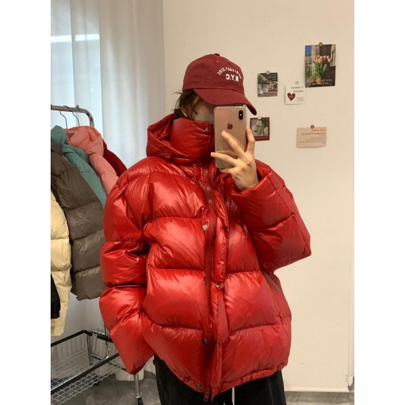 羽绒衣2023新款羽绒服女加厚短款面包服冬季爆款宽松加大外套连帽