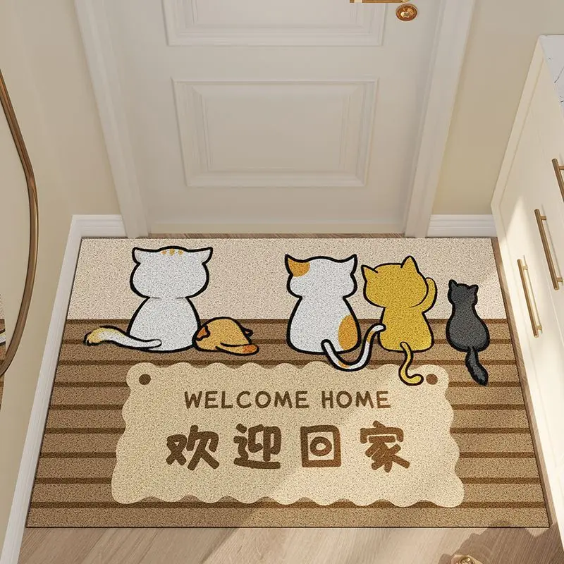 入户门垫丝圈卡通入户门门口耐磨脚垫进门家用蹭土玄关可裁剪地毯