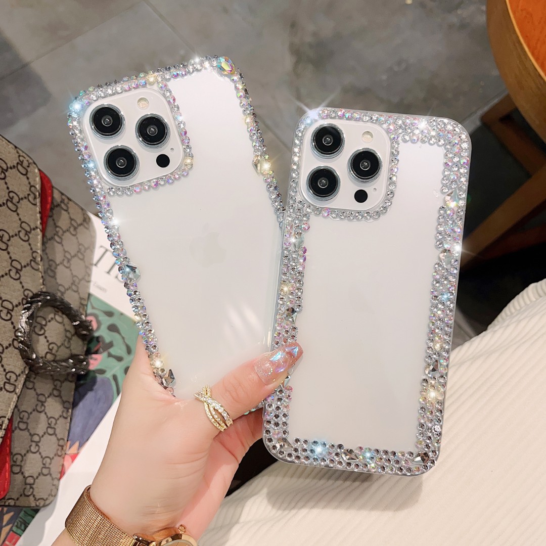 适用苹果/华为/vivo/OPPO手机壳透明高档满钻全包女款奢华网红