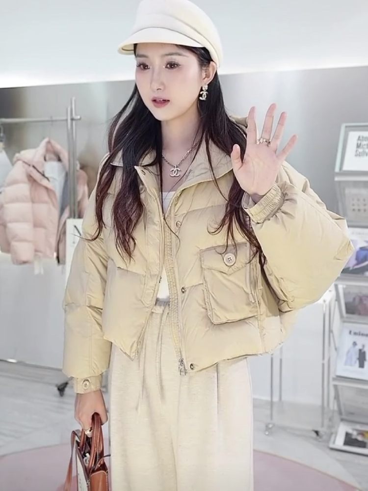 【可人茶cc】S小奶包羽绒服 2023秋冬韩版休闲百搭连帽短款羽绒服
