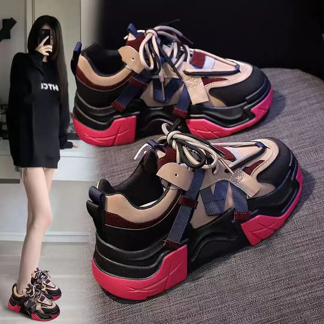 韩版百搭老爹鞋女2024春秋季新款运动休闲鞋女学生厚底显瘦潮ins