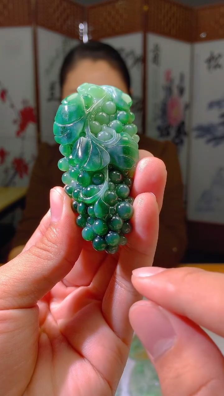 【闪购商品】定制翡翠未镶嵌4902lw-毛货葡萄125