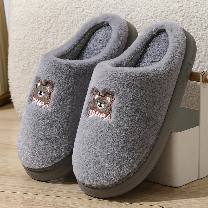 男冬季超轻防滑耐磨EVA加厚底棉拖鞋静音居家保暖室内皮拖鞋冬季