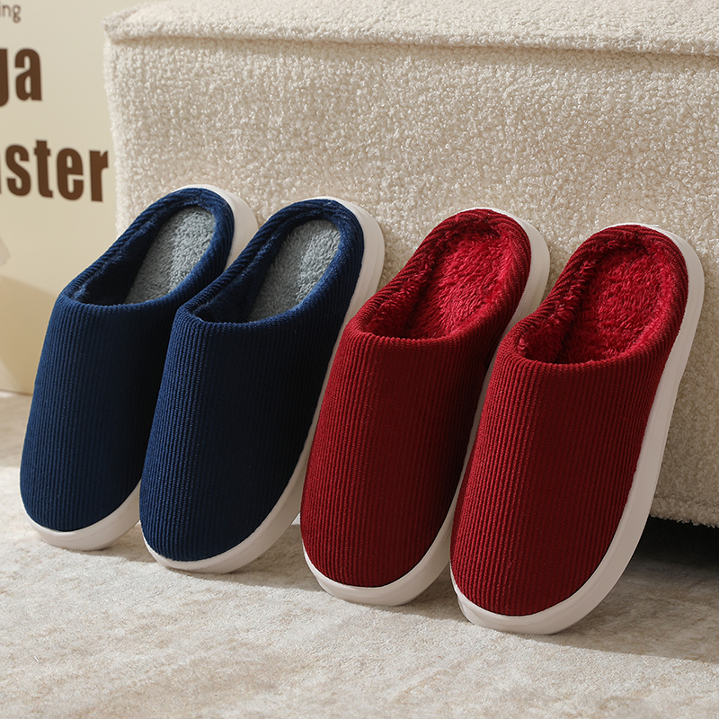 买一送一女棉拖鞋厚底情侣居家静音防滑老北京棉鞋女冬棉棉拖鞋