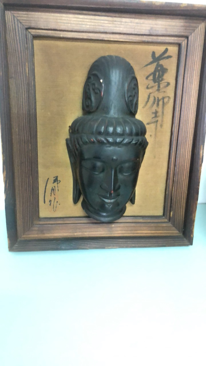 国风铁锈新中式禅意无相佛头摆件仿铸铁工艺品