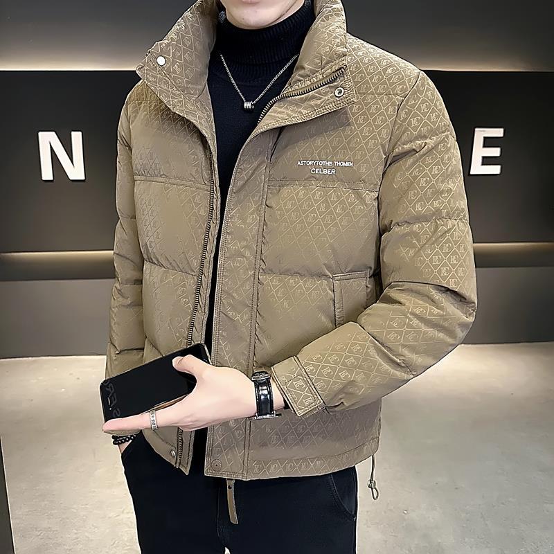 波司豋轻薄羽绒服男短款冬季潮牌2023新款立领印花痞帅加厚男士冬