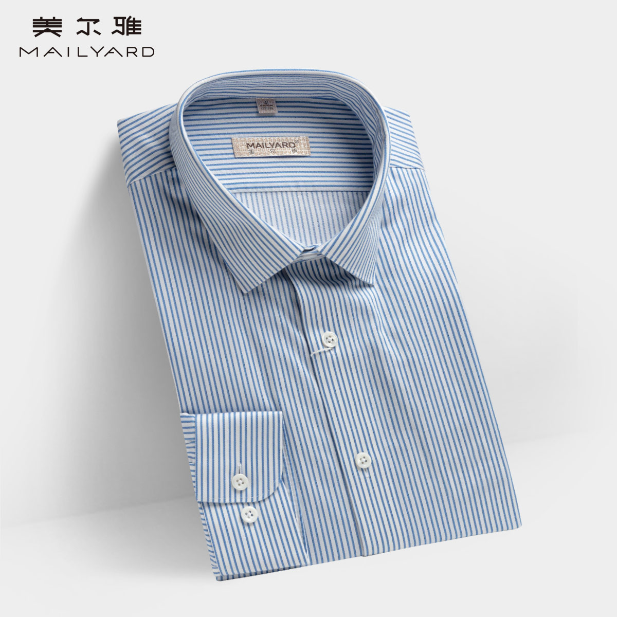 MAILYARD/美尔雅长袖衬衫 羊毛商务休闲男士通勤百搭免烫衬衣 030