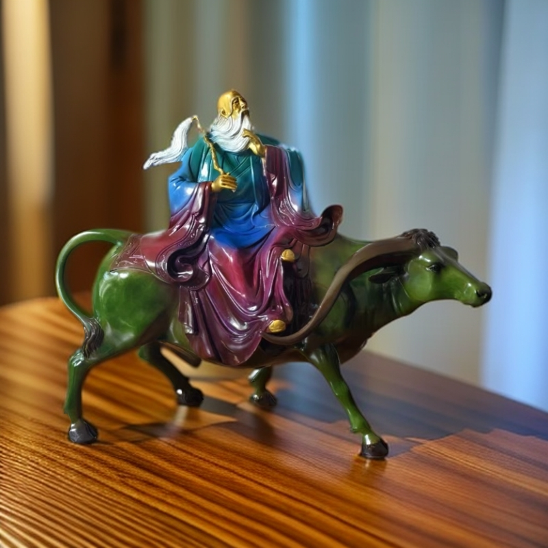 世明铜堂元《老子出关》新中式家居风格客厅玄关办公室高档铜装饰品