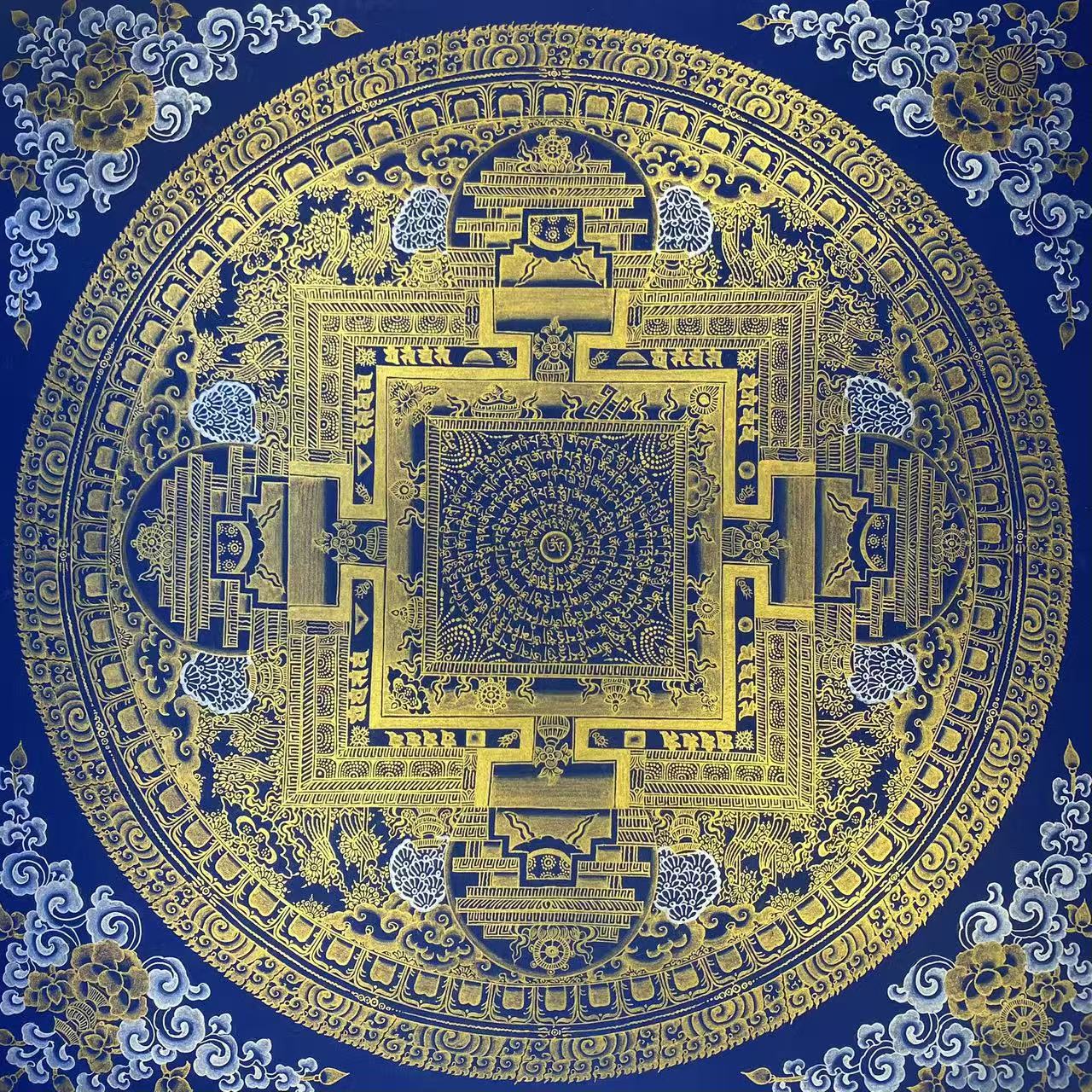 明星同款尼泊尔手绘坛城唐卡西藏新中式尺幅50*50