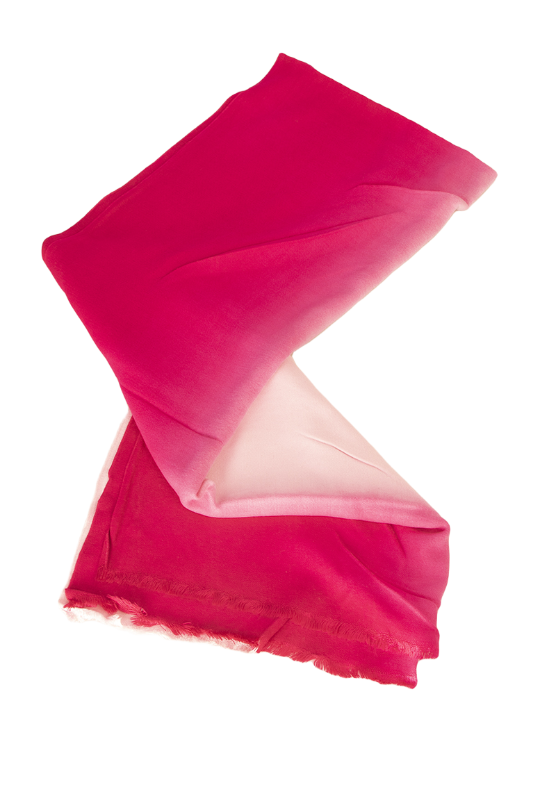 绒花富贵百变渐变色围巾披肩羊毛时尚红色保暖