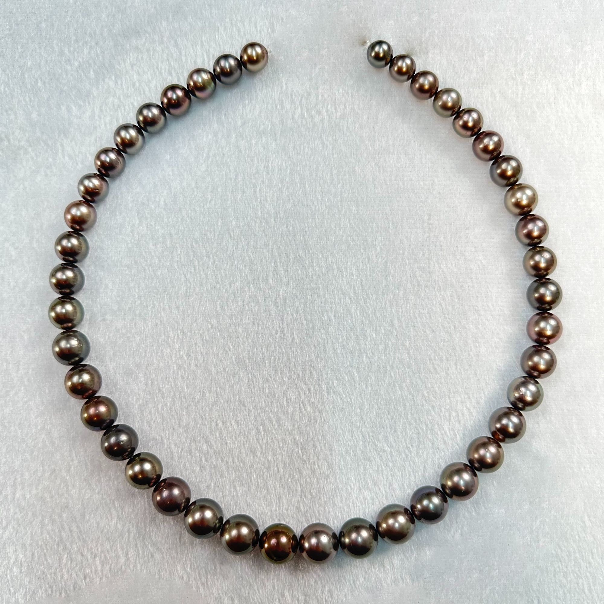 海水珍珠大溪地珍珠珠串日落黑S925银8-11mm正圆强光气质时尚经典