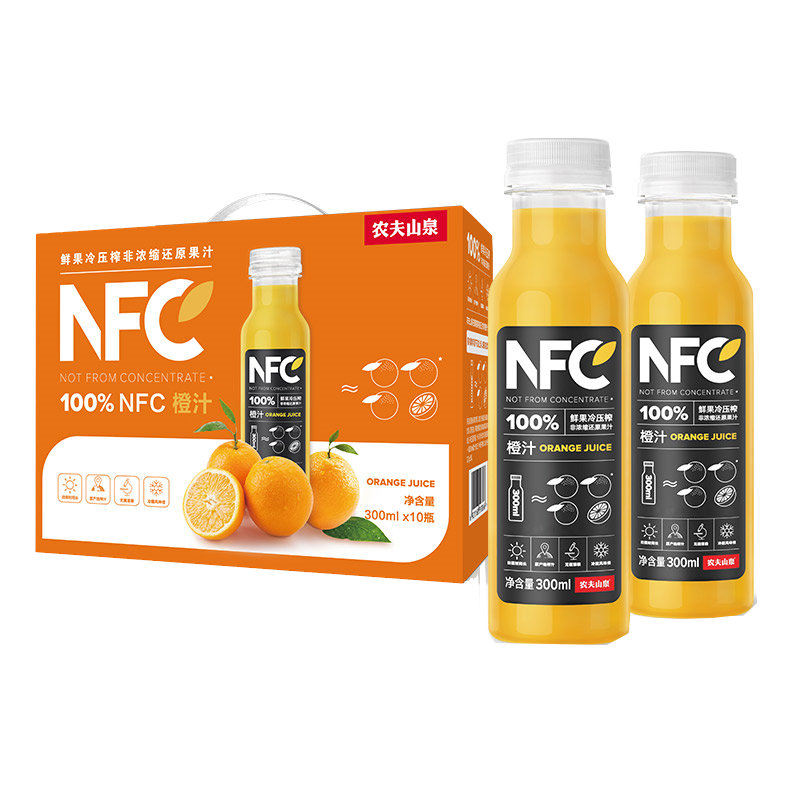 农夫山泉NFC橙汁礼盒 300ml*10瓶