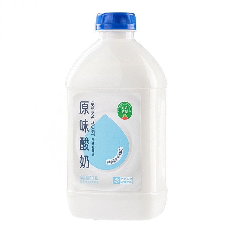 叮咚定制家庭桶原味酸奶 1kg/桶