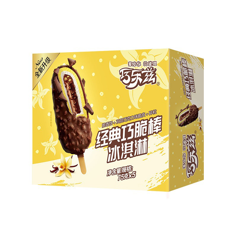 伊利巧乐兹经典巧脆棒冰淇淋 75g*5支/盒
