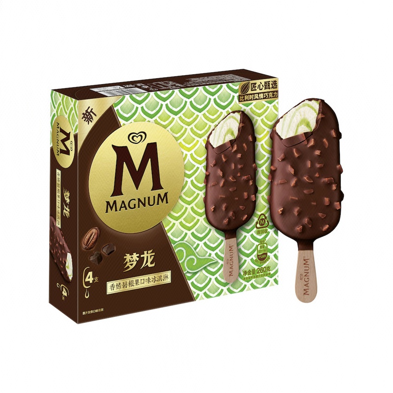 和路雪梦龙小青龙香烤碧根果口味冰淇淋 65g*4/盒