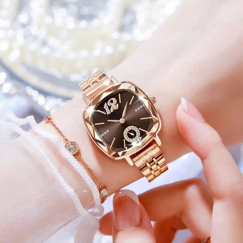 咖啡色复古女神时尚女士手腕表-8075