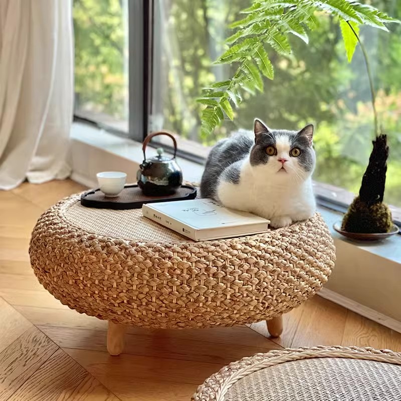 大容量藤编小桌子适合卧室榻榻米的耐用矮桌茶台日式网红简约