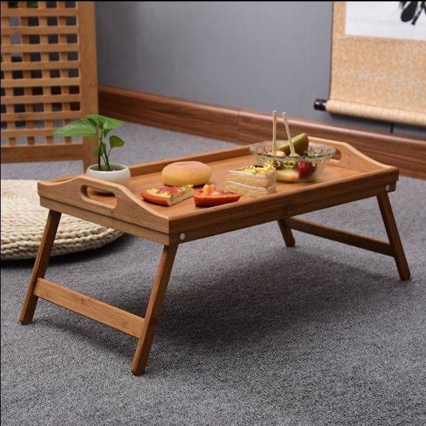 飘窗小桌子茶几可折叠床上桌吃饭小桌板网红卧室床用电脑一半书桌