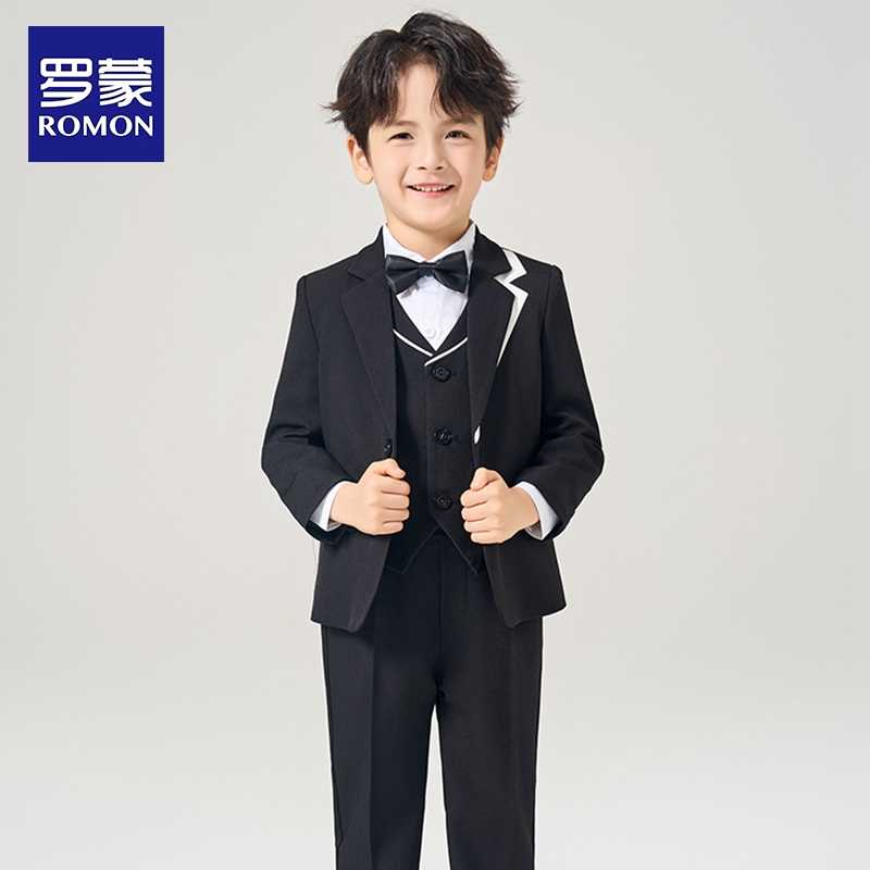 Romon/罗蒙儿童西装套装男童英伦帅气钢琴主持人礼服花童婚礼西服