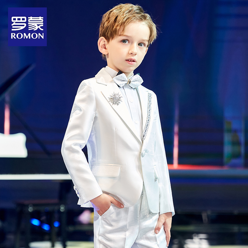 罗蒙男童儿童礼服小主持人钢琴演出服韩版帅气走秀西服套装