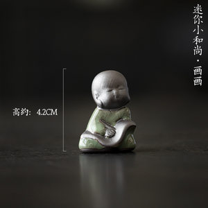 哥窑紫砂-小和尚-画