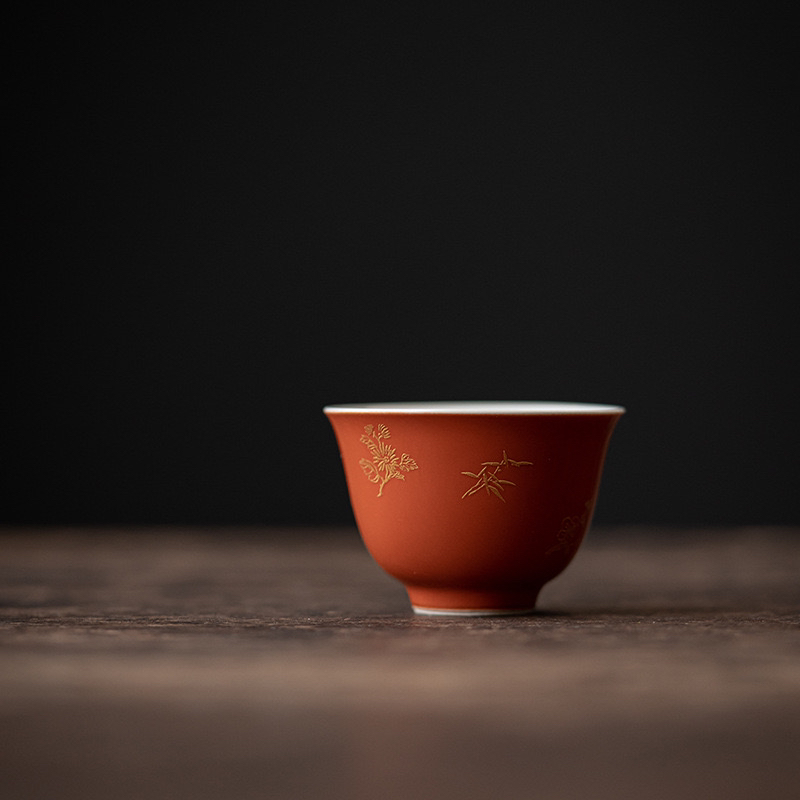 矾红-凡灵品茗杯-四君子