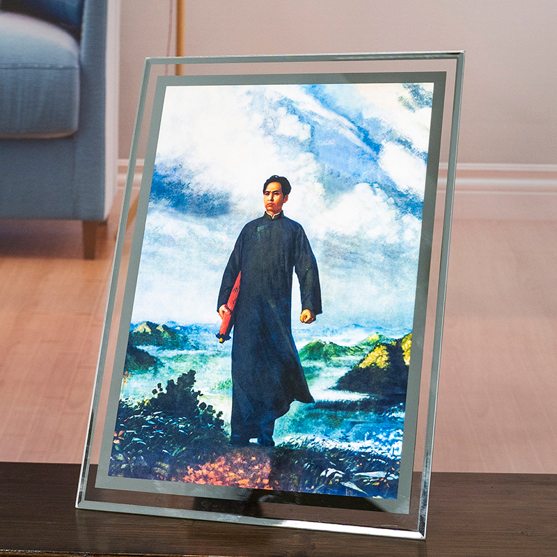 礼品家居装饰伟人领袖摆件装饰品画像桌面客厅相框水晶可摆可挂