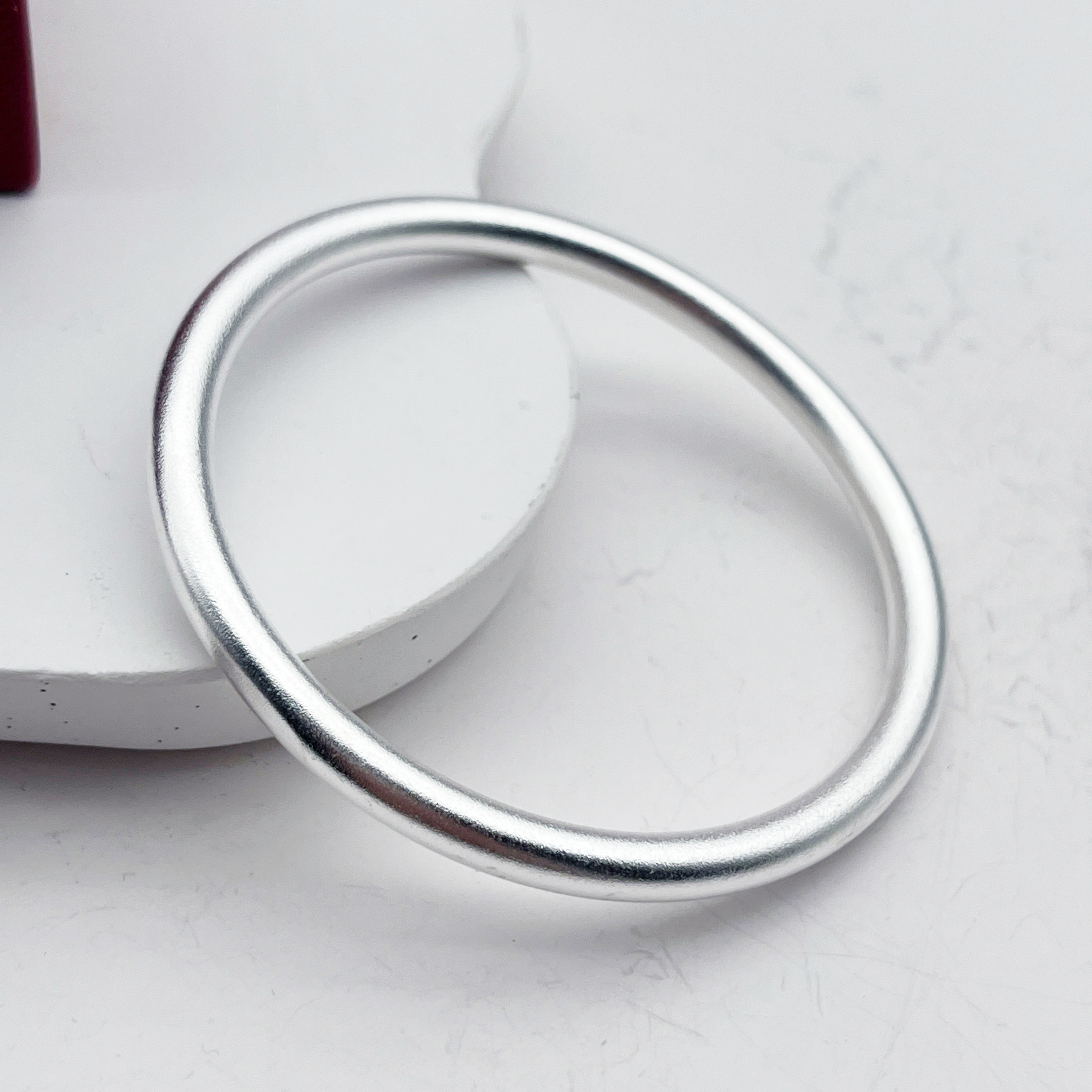 足银手镯 足银999.9 古法磨砂素圈手镯【A13】