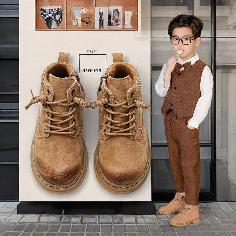 【mumu专属】儿童马丁靴2025秋冬新款真皮时尚英伦风女童靴子皮靴