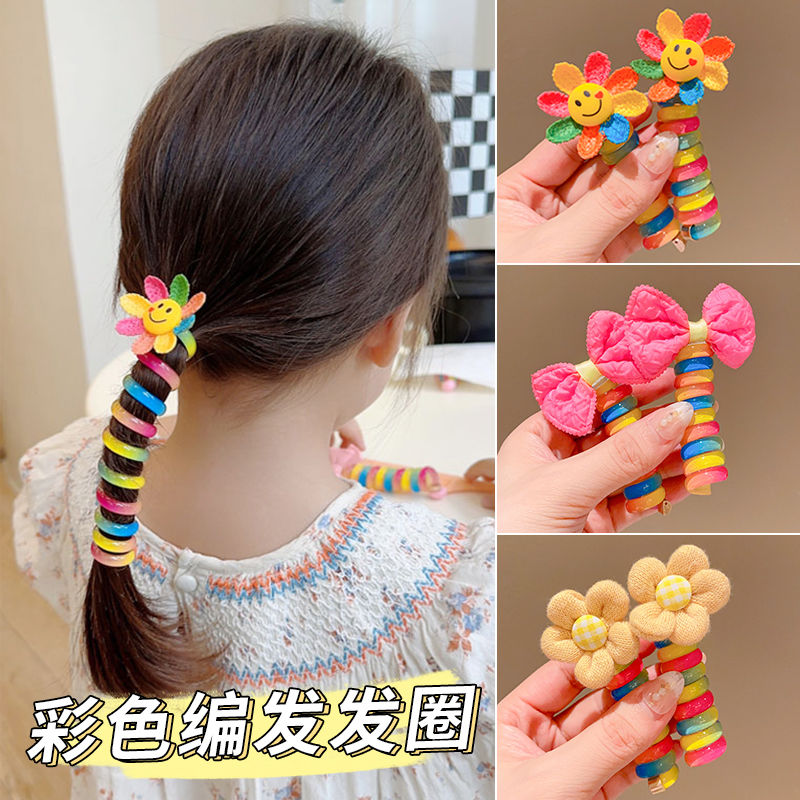 儿童电话线发圈小女孩可爱卡通头绳女童高弹力不伤发皮筋宝宝发饰