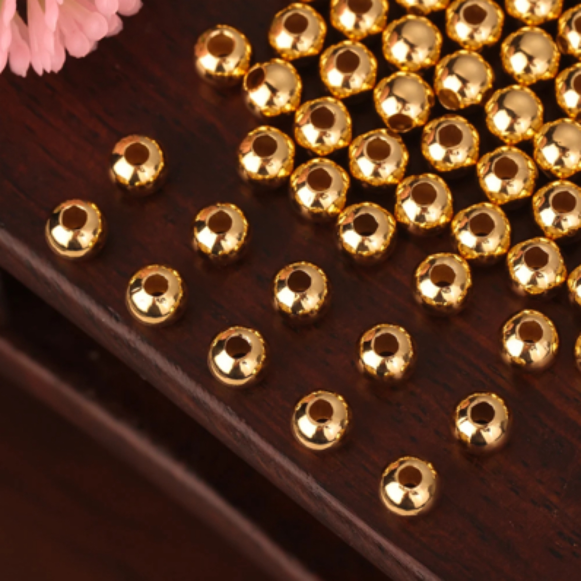 【团价】10颗18k金2.5mm亮面光珠DIY配饰