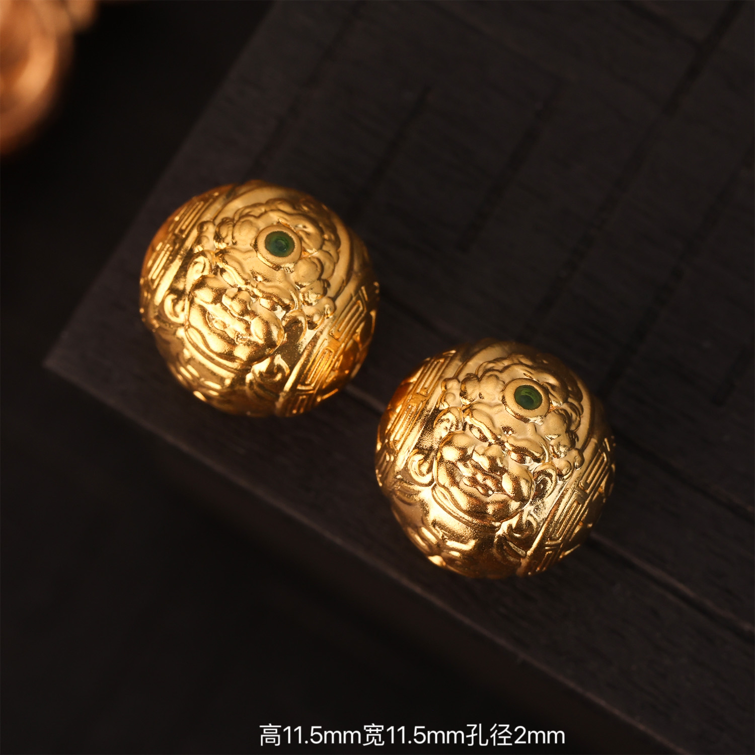 【来福工厂】厚金版18k金约12mm黄财神大金珠C位文玩配饰配件DIY