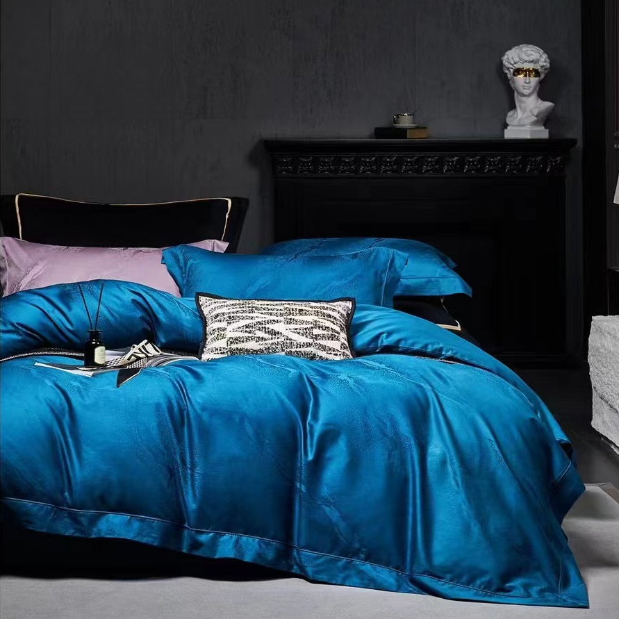 须弥  高档时尚轻奢简约提花匹马棉长绒棉四件套床上用品