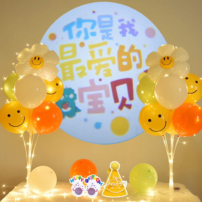 【小扬哥甄选】小红书同款生日快乐投影氛围灯背景装饰儿童周岁场