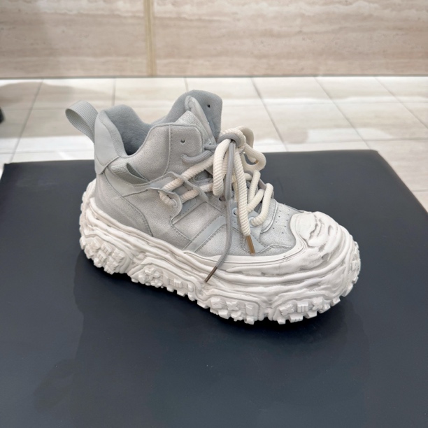 波斐男女同款情侣款老爹鞋高帮增高防滑擦色休闲运动鞋做旧风489