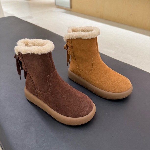 波斐女款高帮勃肯系带雪地靴 894-897