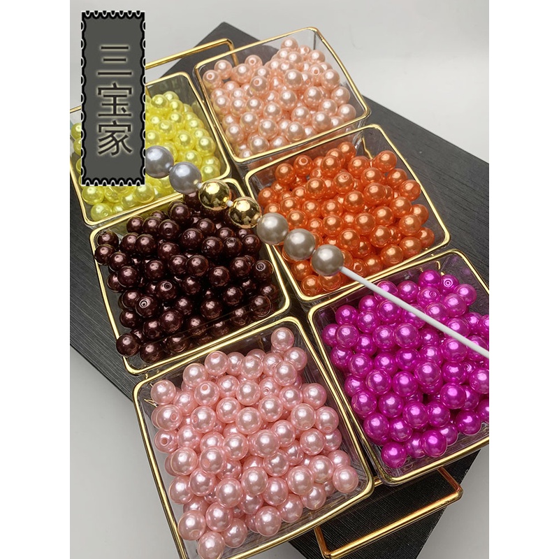 【宝老板】新款彩色通孔半孔仿珍珠M