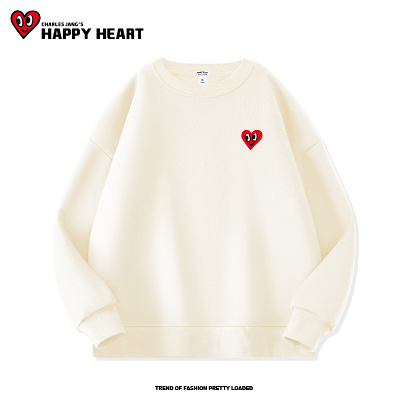 查尔斯桃心卫衣女2025新款爆款小个子春秋圆领长袖洋气情侣装上衣