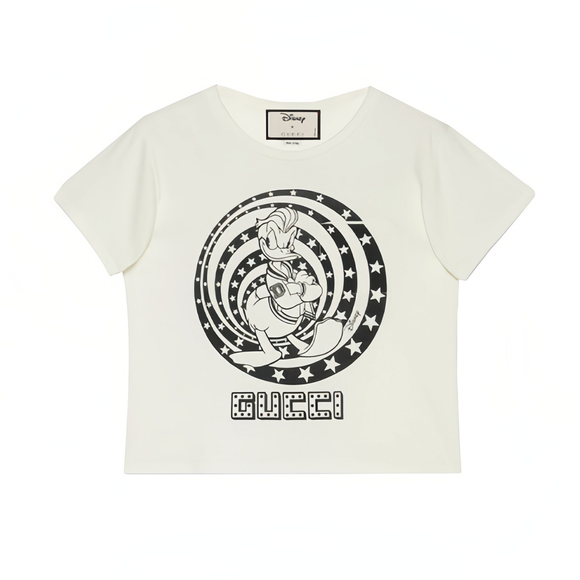 全新未使用 GUCCI/古驰 联名款白色男女款圆领印花短袖T恤
