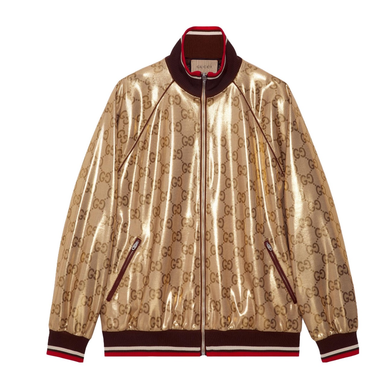 未使用 GUCCI/古驰 条纹印花黄金夹克外套男女款时尚运动