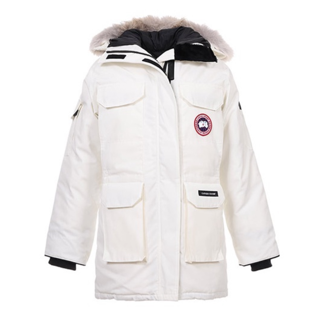 全新未使用 加拿大鹅 （欧版）远征款派克中长款羽绒服女款北极星白