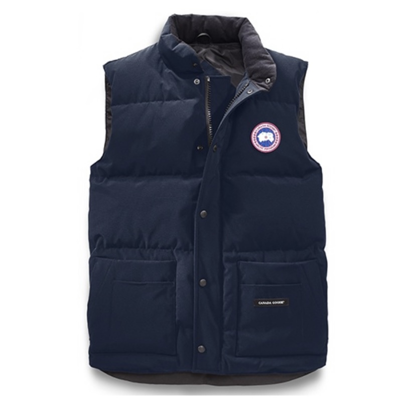 全新未使用 加拿大鹅 加拿大鹅单排扣防水羽绒马甲蓝色