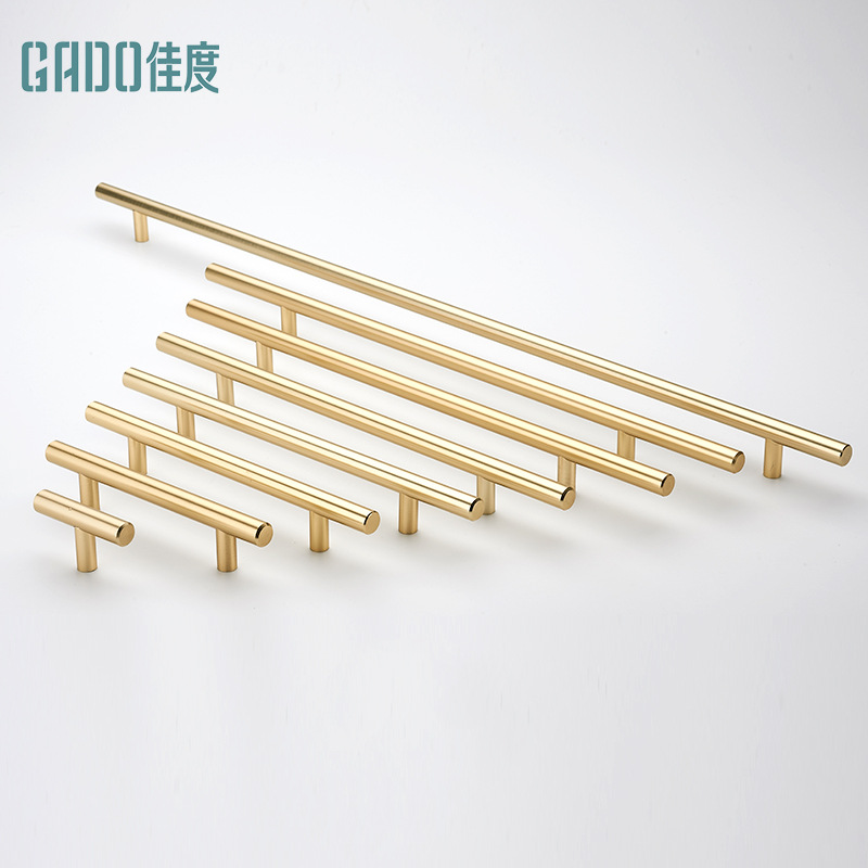 现代简约美式橱柜抽屉把手北欧金色轻奢立柜酒柜加长衣柜门拉手
