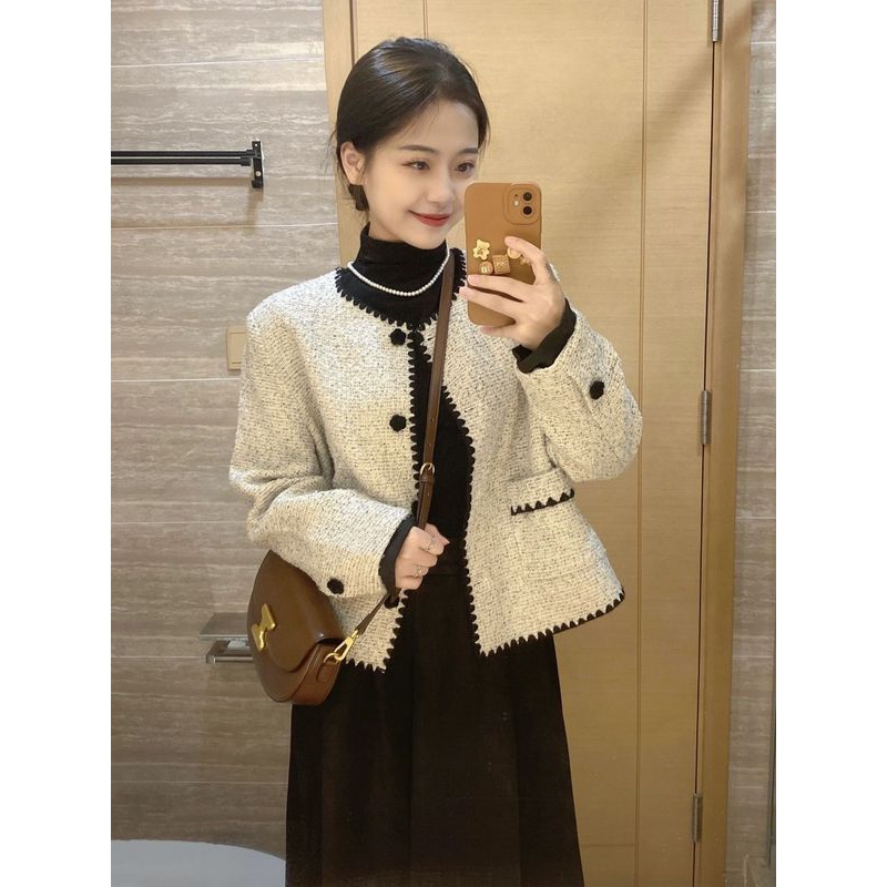 法式小香风短款外套女2023秋季新款小个子高端名媛气质高级感上衣