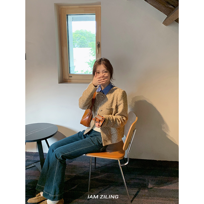 ◤焦糖曲奇◥韩版百搭纯色外套秋季设计感小香风外套 W09146Z33