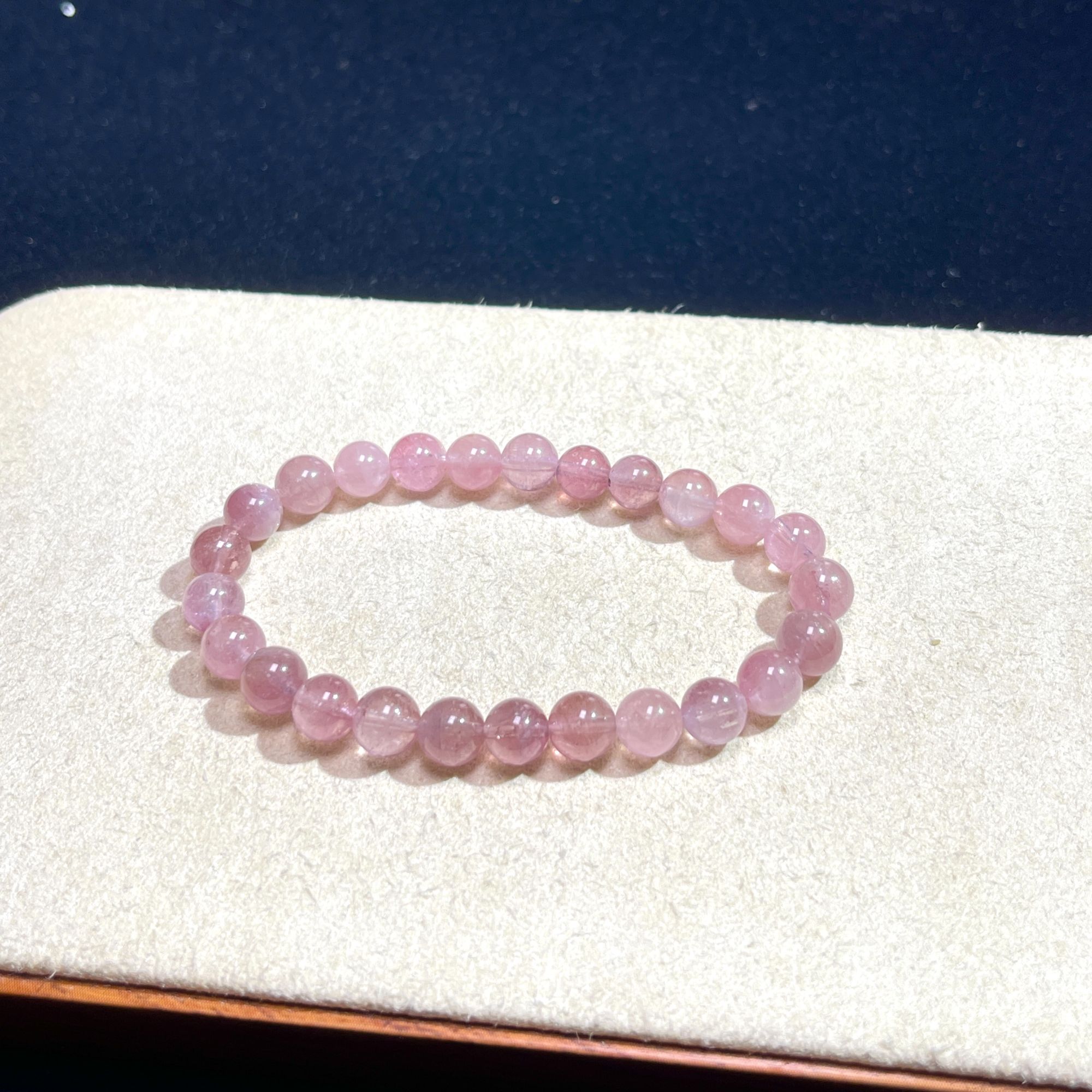 高货天然碧玺纯粉手串女款素圈天然正品100%保真【多样性发其一】