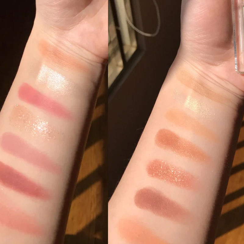 水泥大地色腮红高光修容眼部纯欲彩妆