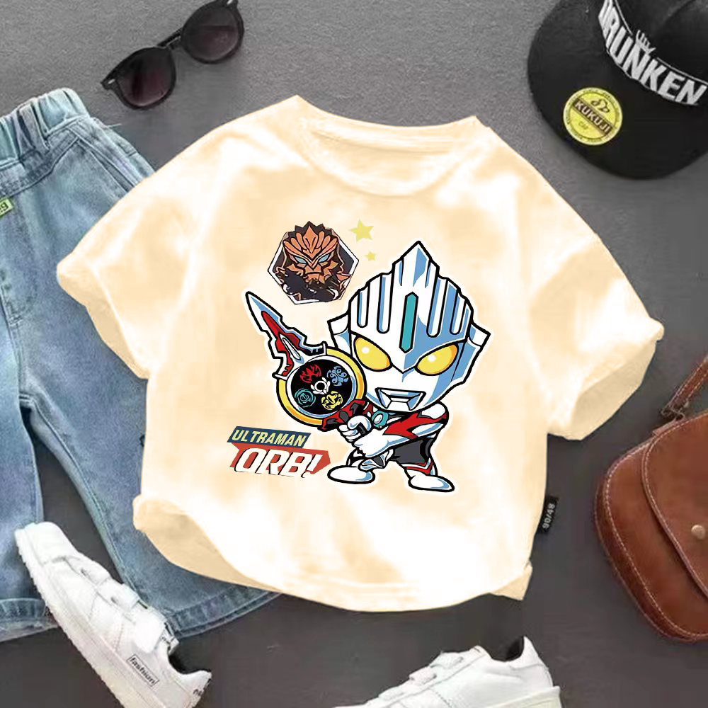 奥特曼男童短袖帅气夏装卡通纯棉上衣儿童白t恤小男孩夏天衣服潮t
