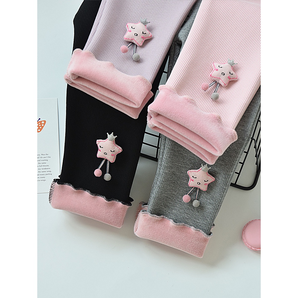 女童打底裤冬新款一体薄绒儿童裤子加绒加厚女宝宝外穿洋气保暖裤